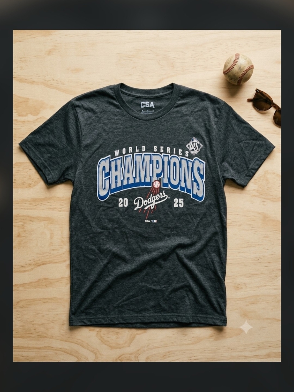 Unisex Los Angeles Dodgers 'Champions' Graphic T-Shirt - Charcoal NWOT